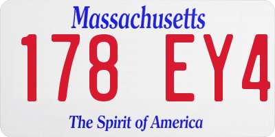 MA license plate 178EY4