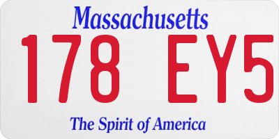 MA license plate 178EY5