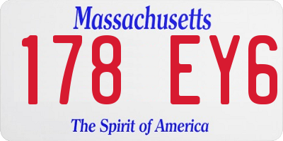 MA license plate 178EY6