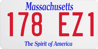 MA license plate 178EZ1