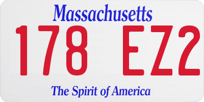 MA license plate 178EZ2