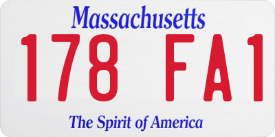 MA license plate 178FA1