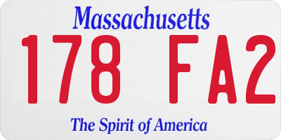 MA license plate 178FA2