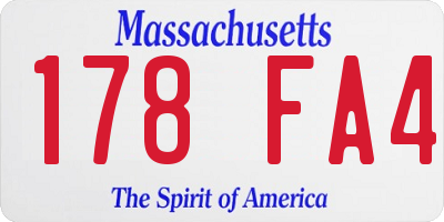 MA license plate 178FA4