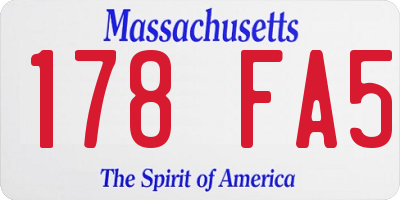 MA license plate 178FA5