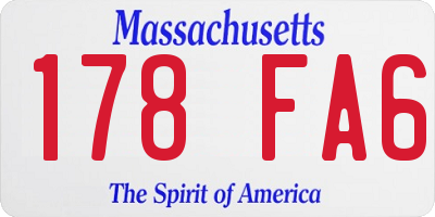 MA license plate 178FA6