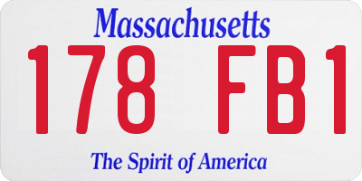 MA license plate 178FB1