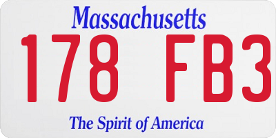 MA license plate 178FB3