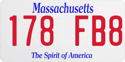MA license plate 178FB8
