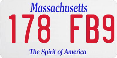 MA license plate 178FB9