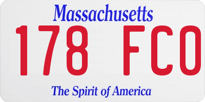 MA license plate 178FC0