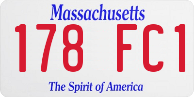 MA license plate 178FC1