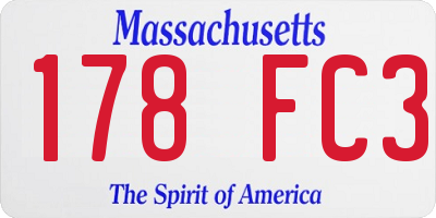 MA license plate 178FC3