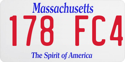 MA license plate 178FC4