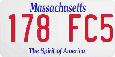 MA license plate 178FC5
