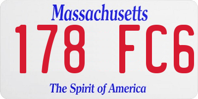 MA license plate 178FC6