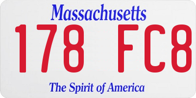 MA license plate 178FC8
