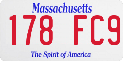 MA license plate 178FC9