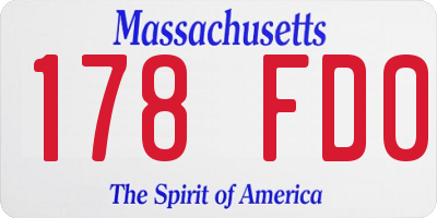 MA license plate 178FD0