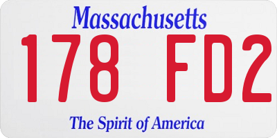 MA license plate 178FD2