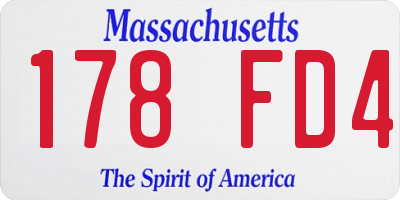 MA license plate 178FD4