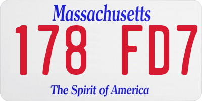 MA license plate 178FD7