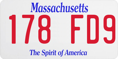 MA license plate 178FD9
