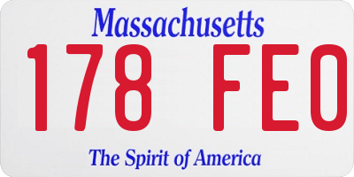 MA license plate 178FE0