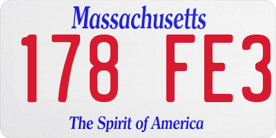 MA license plate 178FE3
