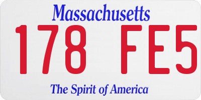 MA license plate 178FE5