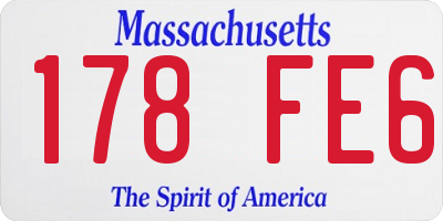 MA license plate 178FE6