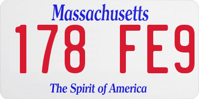 MA license plate 178FE9