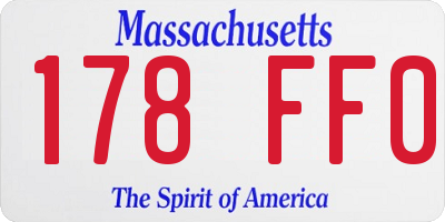MA license plate 178FF0