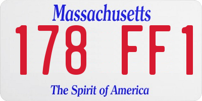 MA license plate 178FF1