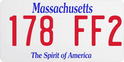 MA license plate 178FF2