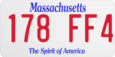 MA license plate 178FF4