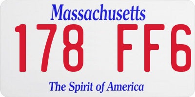 MA license plate 178FF6