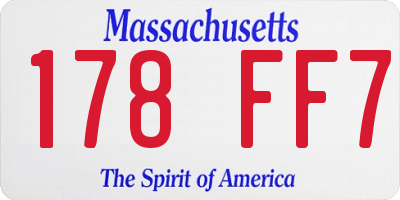 MA license plate 178FF7