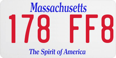 MA license plate 178FF8