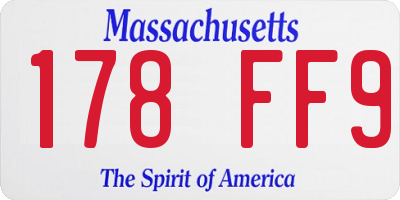 MA license plate 178FF9