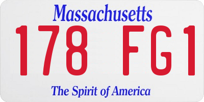 MA license plate 178FG1