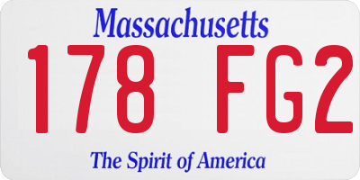 MA license plate 178FG2
