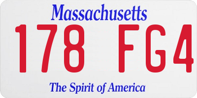 MA license plate 178FG4