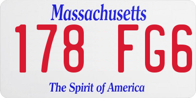 MA license plate 178FG6