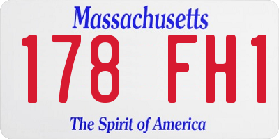 MA license plate 178FH1
