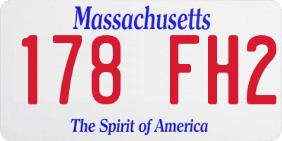 MA license plate 178FH2