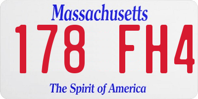 MA license plate 178FH4