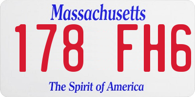 MA license plate 178FH6
