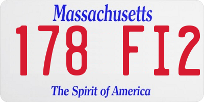 MA license plate 178FI2