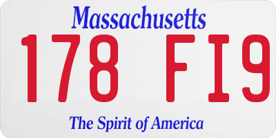 MA license plate 178FI9